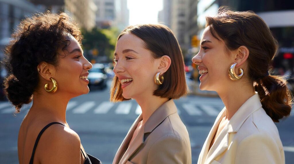 Argolas médias que combinam com todo formato de rosto e iluminam