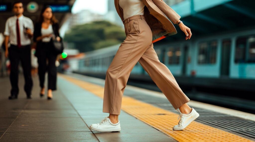 Calça de alfaiataria com tênis e o guia oficial para ficar moderna e confortável