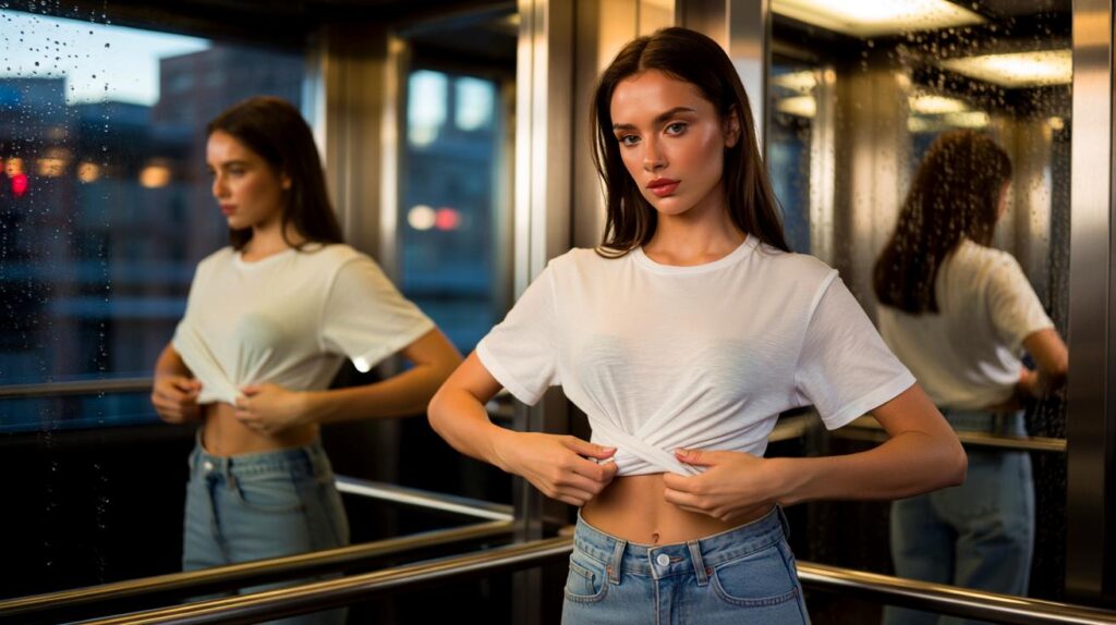 Camiseta dobrada que vira cropped com caimento perfeito e truque rápido