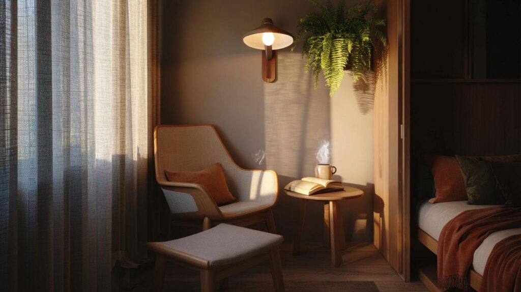 Cantinho de leitura perfeito no apê pequeno com luz correta e cadeira certa