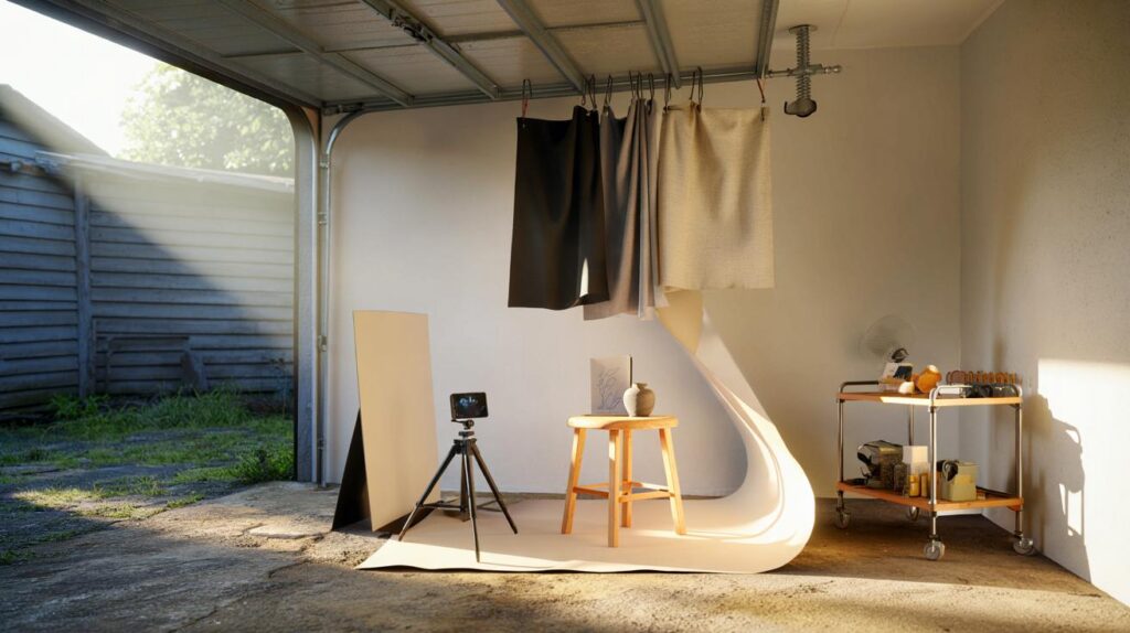 Como transformar estacionamento de carro antigo em mini estúdio de fotos em casa