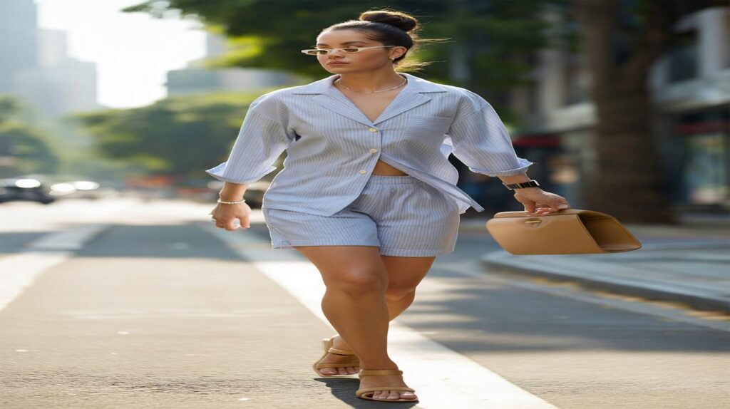 Conjunto de alfaiataria com vibe pijama chique para dias quentes