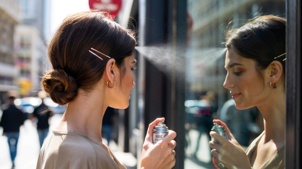 Coque banana moderno em 1 minuto com dois grampos e spray leve