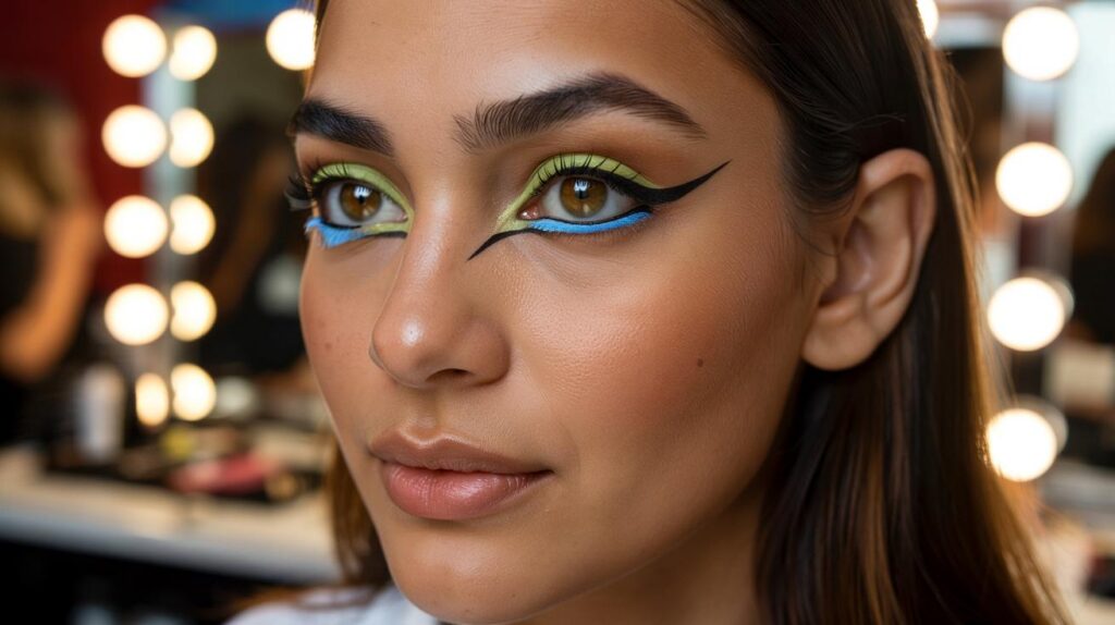 Delineador colorido certo que realça olhos castanhos e rende likes