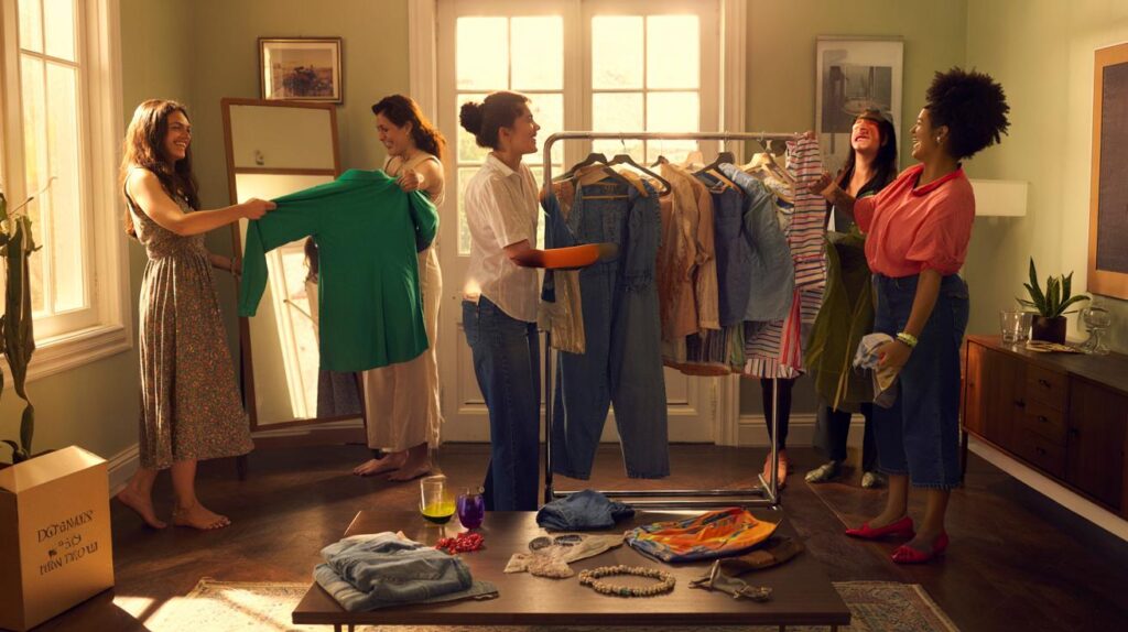Esse movimento de troca de roupa entre amigas está crescendo – e você pode participar