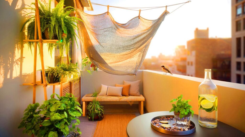 Ideias simples para transformar sua varanda em um refúgio fresco