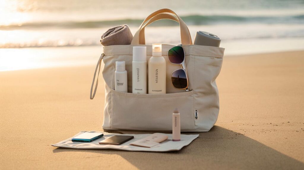 Kit de praia minimalista e completo que cabe na bolsa