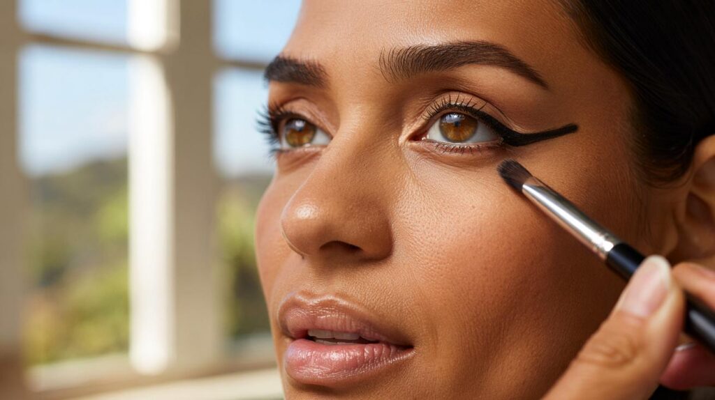 Linha d’água poderosa com lápis e selagem que não borra