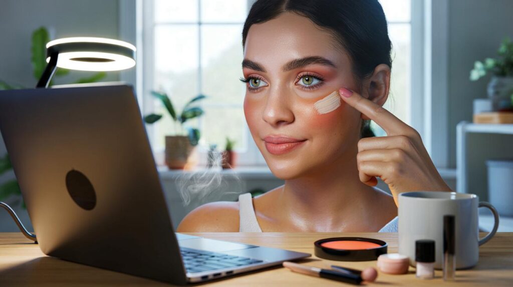 Make de 5 minutos para reuniões no Zoom com cara de noite de sono perfeita