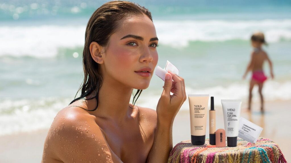 Make de praia que resiste ao suor e fica bonita mesmo na água