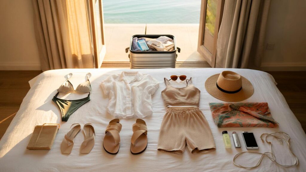 Mala cápsula perfeita para 3 dias de praia com check-list pronto