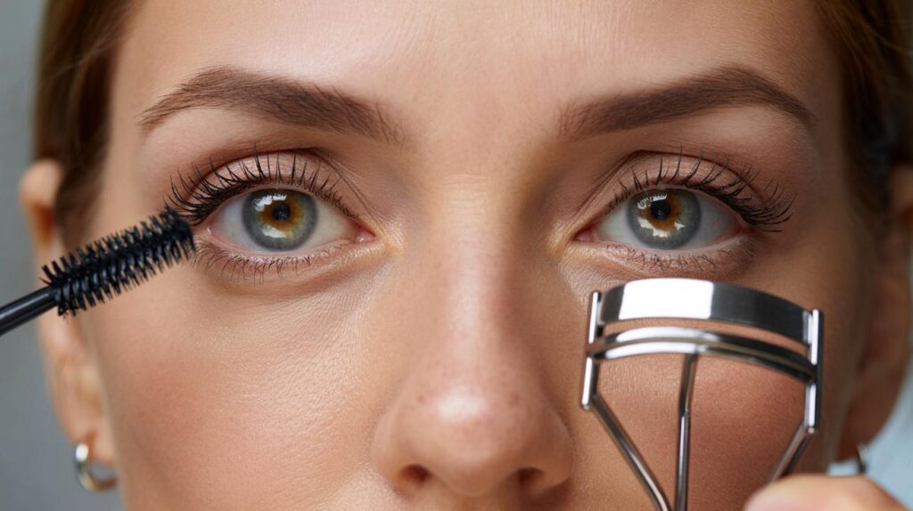 Maquiagem de olhos que substitui cílios postiços com efeito alongado imediato