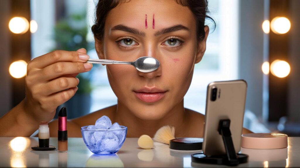 Marca de óculos no nariz e como tirar antes da foto