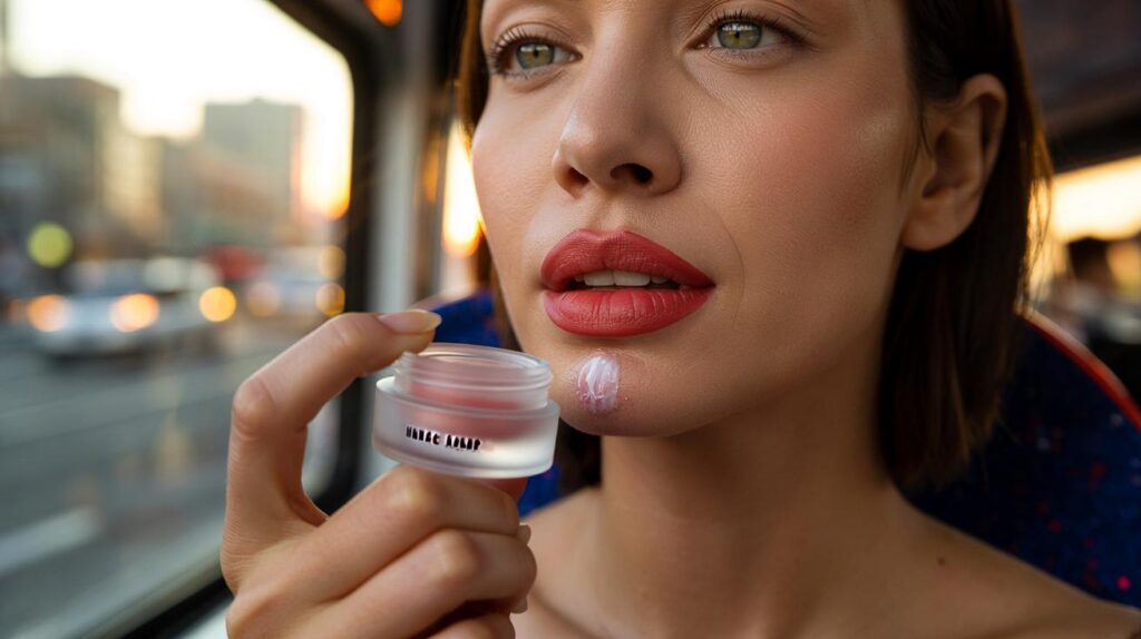 Máscara labial que salva batom matte e deixa boca macia