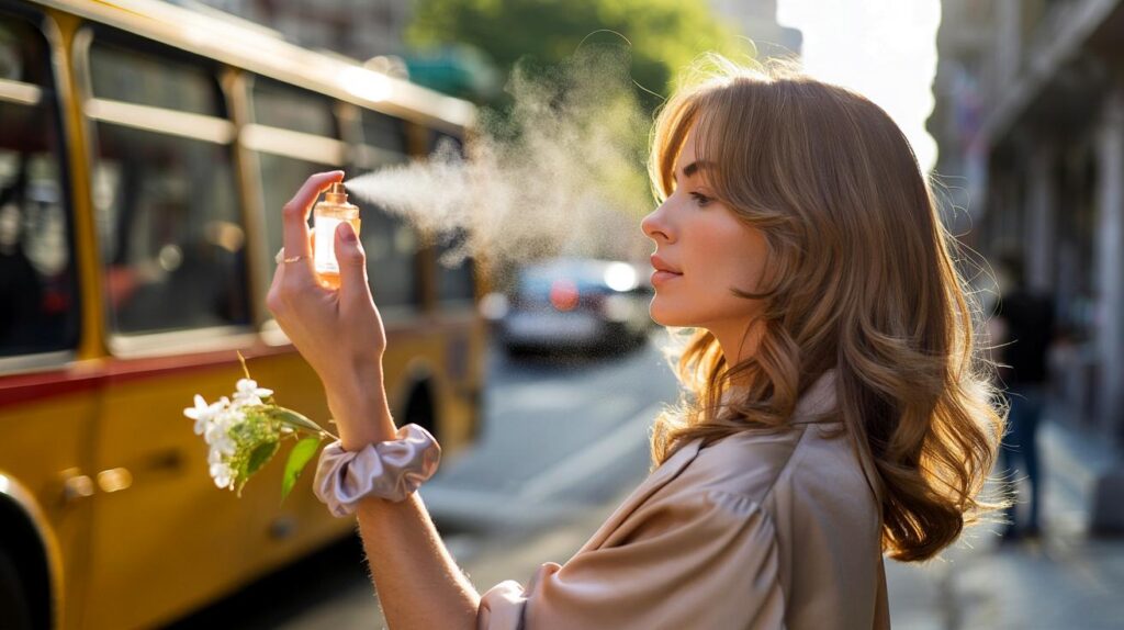 Perfume no cabelo sem ressecar com aplicação inteligente e leve