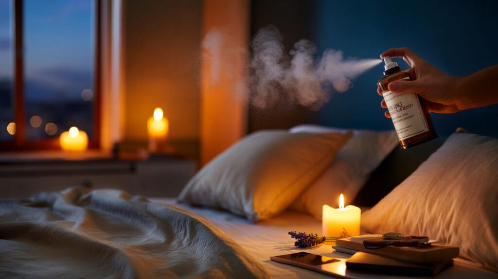 Quarto em clima de spa com 2 velas e 1 spray e zero reforma