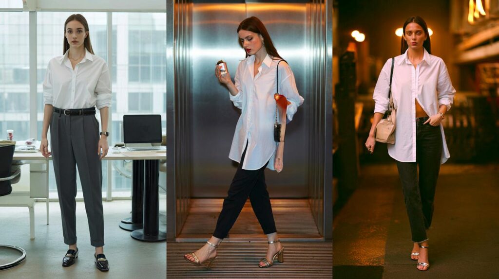 Três looks com a mesma camisa que vão do trabalho ao bar com zero esforço
