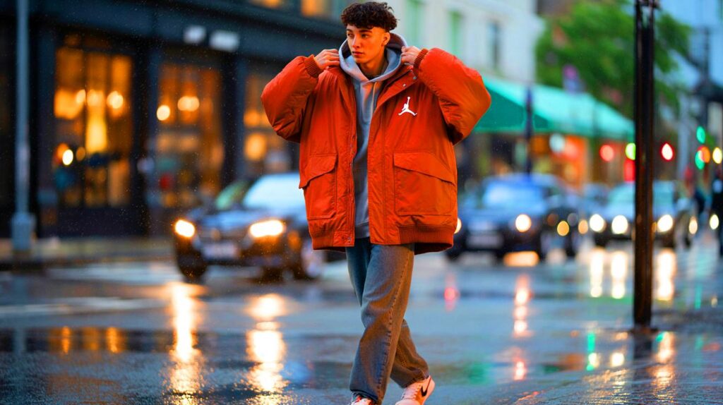 Vale a pena para você? Nike corta 40% na jaqueta aviador Jordan: de 249,99€ para 149,99€, menos 100€ hoje só