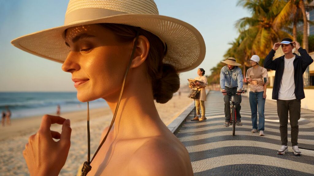 Você ainda evita usar chapéu de sol? Veja como esse acessório virou símbolo de autocuidado