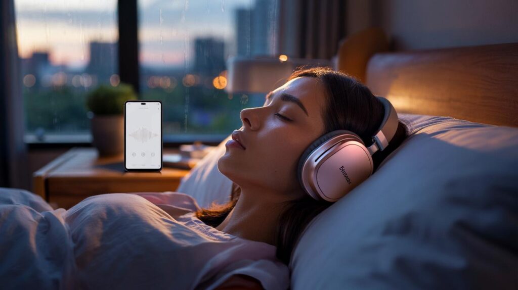Você sabia que usar fones de ouvido com som pink noise está ajudando no sono?