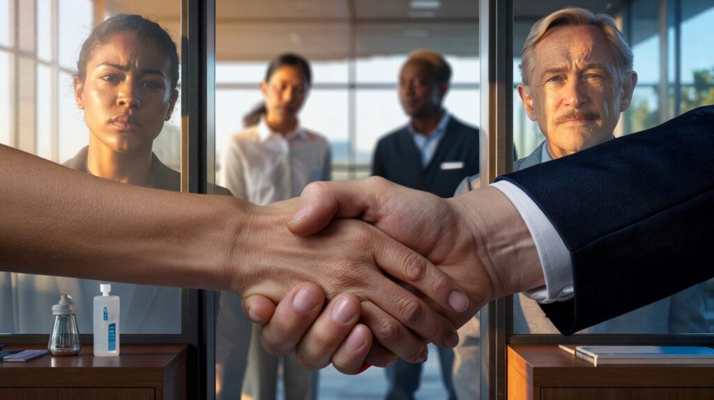 Aperto de mão fraco: 9 mensagens que você transmite em 3 segundos e por que colegas reparam