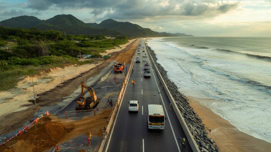 Avanço do mar no litoral de SP ameaça praia e a duplicação da Rio-Santos: sua viagem neste verão corre risco?