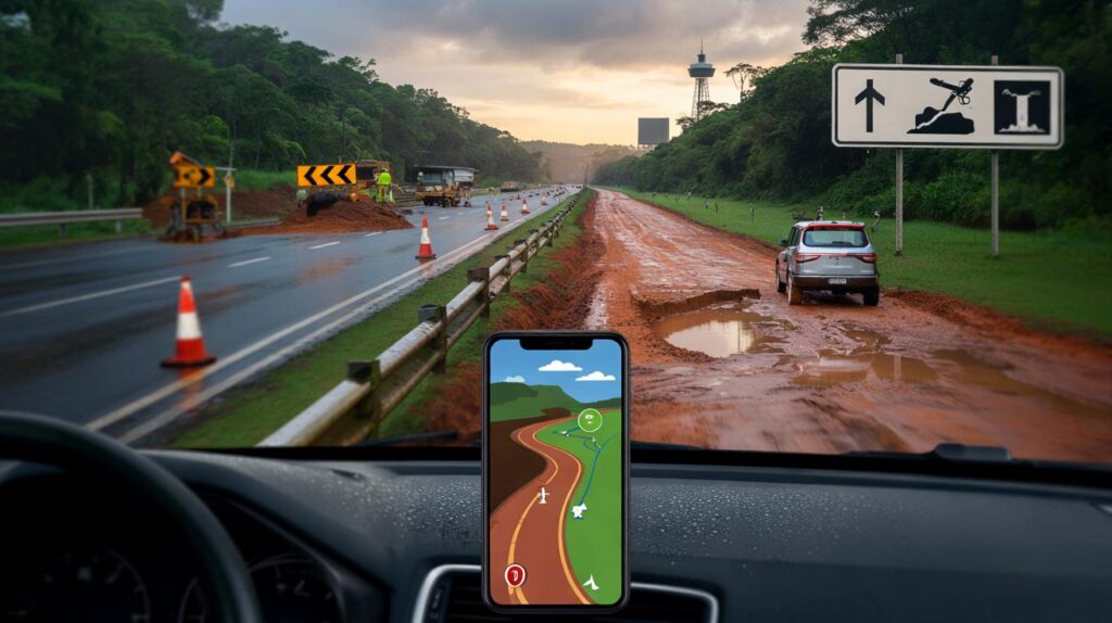BR-469: erro no app manda você por estrada de barro em Foz; 25,5 km a mais, vai arriscar?