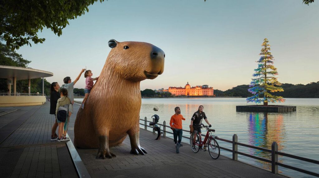 Capivara de 3 metros na represa de Rio Preto: você vai fazer fila para ver a nova mascote?