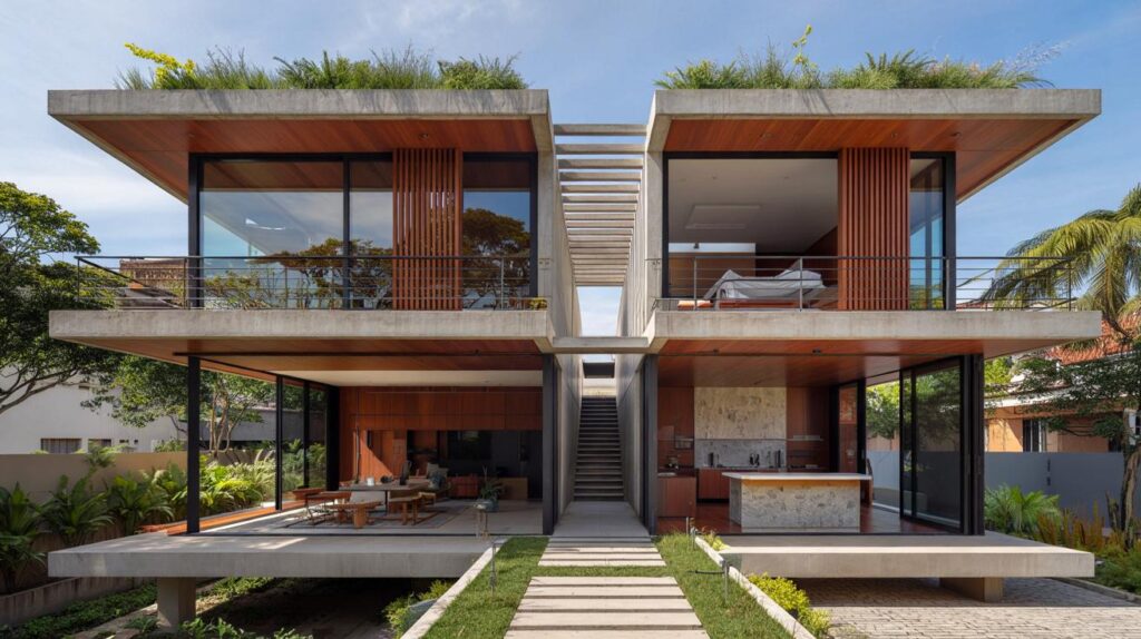 Casa paulistana de três níveis: você moraria vãos de 12 m, madeira nobre e vidro do chão ao teto?