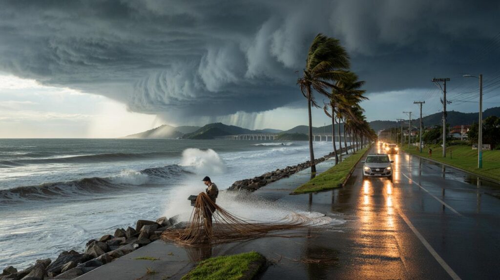 Ciclone atinge nos próximos dias e deve provocar chuva forte e rajadas superiores a 100 km/h