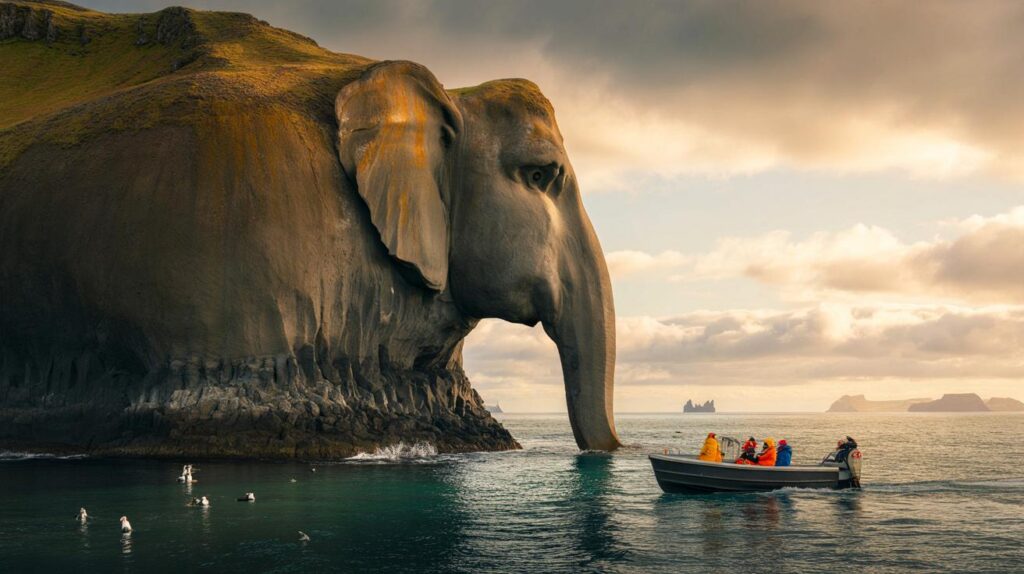 Elephant Rock na Islândia intriga brasileiros: você também vê o elefante gigante saindo do mar?