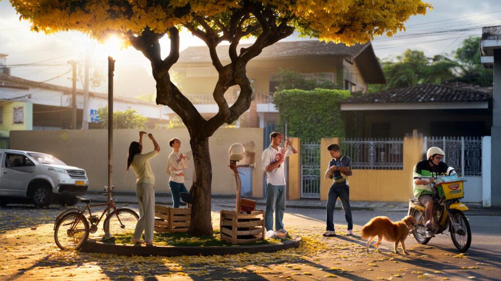 Essa rua em Belo Horizonte virou ponto de encontro por causa de um único ipê amarelo