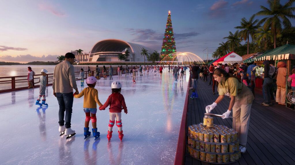 Famílias de Manaus, prontos para o frio? pista de gelo, árvore de 32 m e entrada solidária
