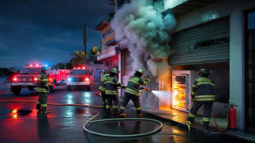 Incêndio em Santos: você teria percebido a fumaça às 0h30? 12 bombeiros salvam açougue no litoral