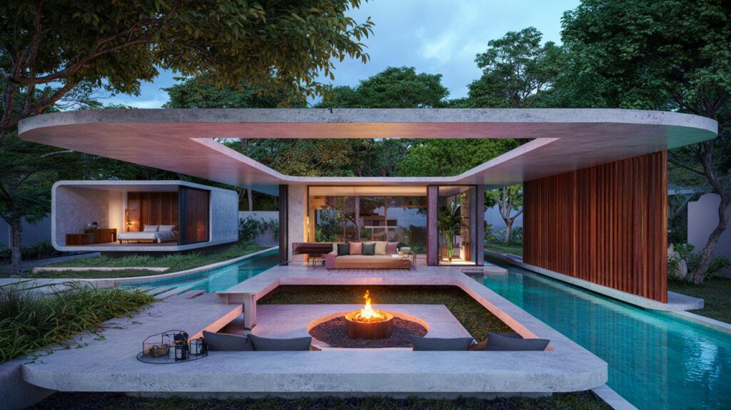 Isto cabe no seu lote? casa em Vinhedo tem 333 m², laje-marquise e fogueira no pátio para você