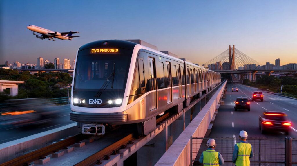 Linha 17-Ouro ganha 6º trem da BYD e acende alerta para 2026: você vai chegar a Congonhas?