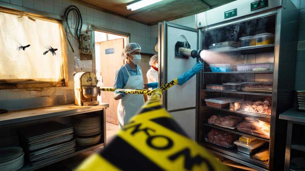 Moscas, alimentos sem data e cozinha interditada: e se o buffet de 40 anos fosse o seu em Goiânia?