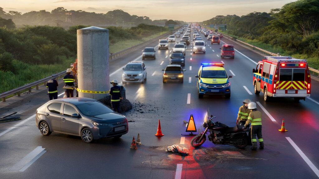 Motoristas do DF, atenção: colisões na Epia Sul e Norte travam seu caminho e levam motociclista