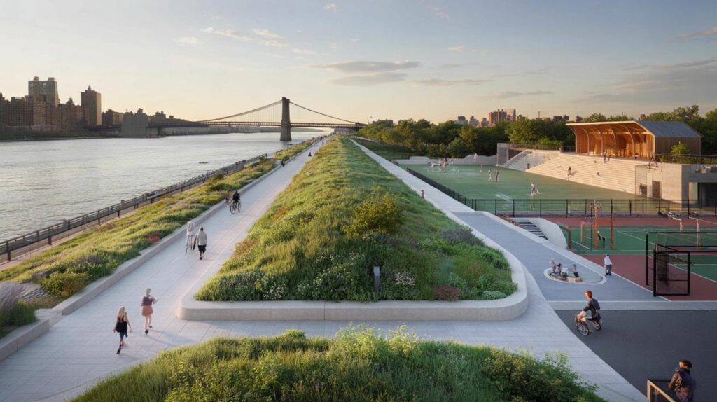 Nova barreira de 3,6 km no East River promete salvar 110 mil pessoas: você vai confiar nesse parque?