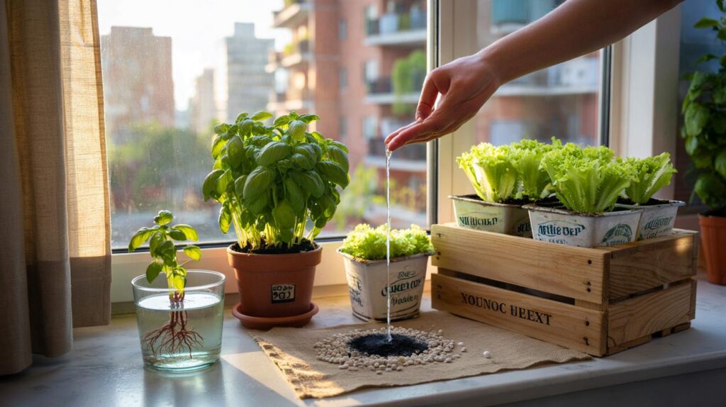 Pequenas hortas urbanas: como plantar alface e manjericão mesmo em apartamento