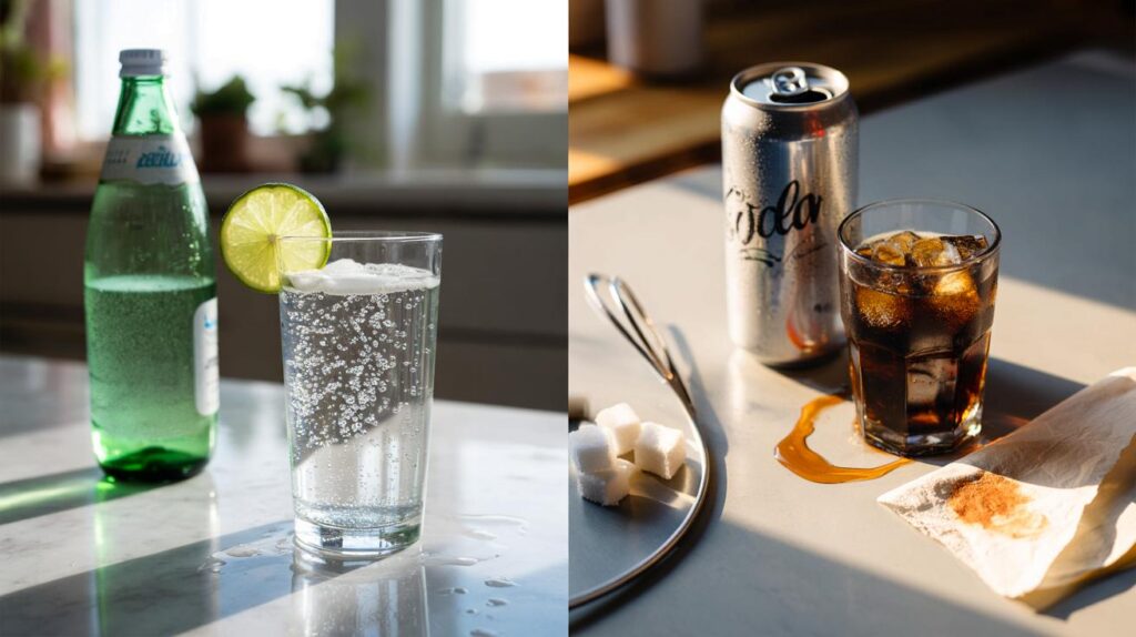 Qual é a diferença entre água com gás e refrigerante que quase ninguém sabe