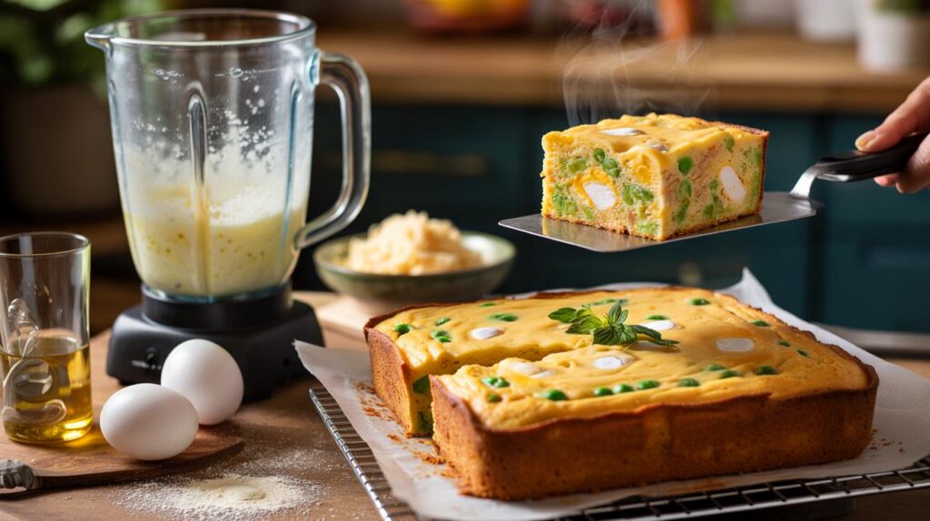 Receita de bolo salgado feita no liquidificador com massa fofinha