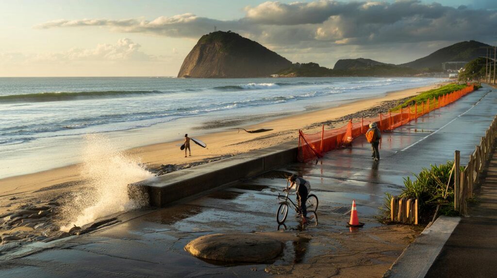 Rio: mar avança 25 metros na Praia da Macumba em 15 dias, ciclovia em risco — e você, vai esperar?