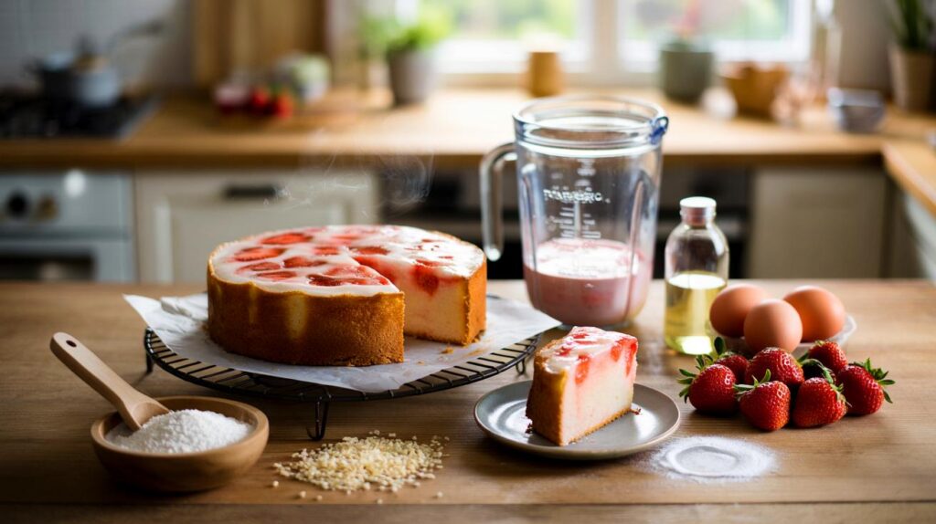 Sem farinha e sem açúcar: você faria um bolo de morango em 15 minutos no liquidificador hoje?