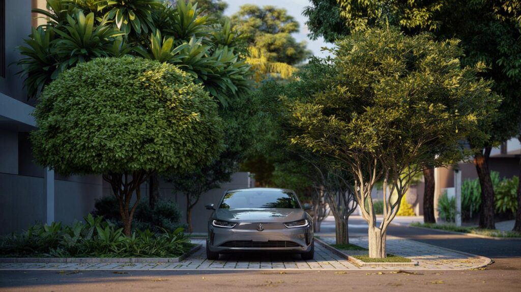 Seu carro vive coberto de folhas? 6 árvores com copa de 6 a 10 m e quase zero sujeira no quintal