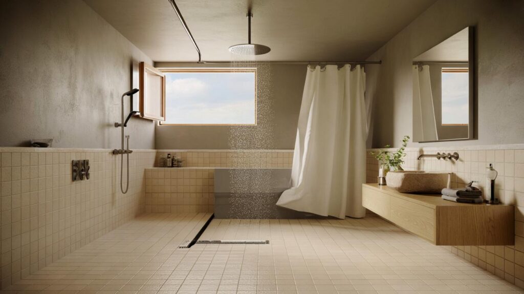 Tchau, boxes de vidro: descubra a nova tendência mais barata para banheiros elegantes e livres de mofo