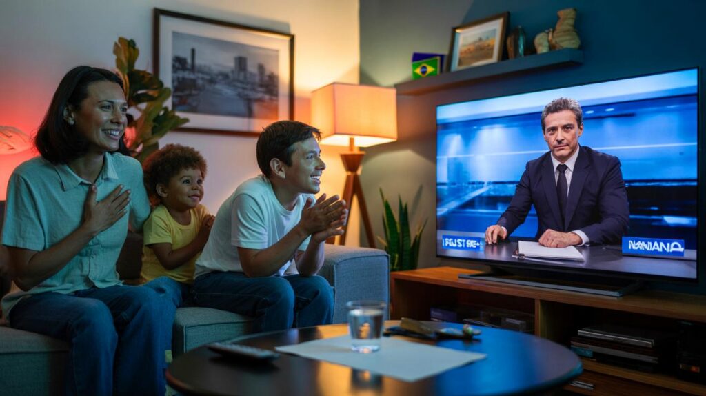 Tici Pinheiro se derrete com a estreia de César Tralli no Jornal Nacional : emoção que você sente?