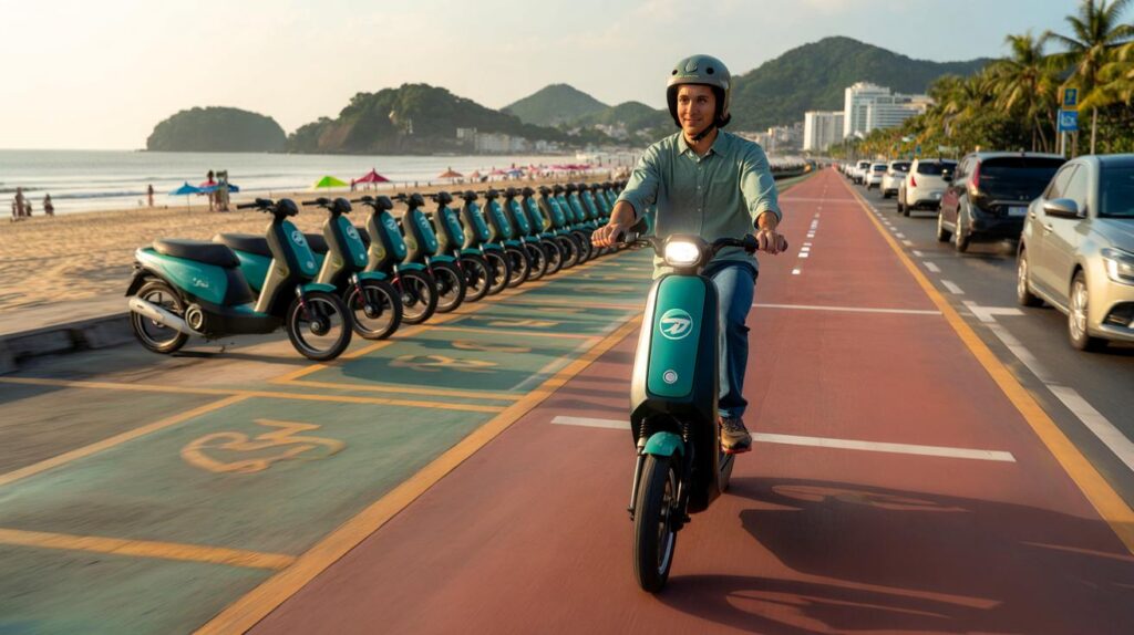 Ubatuba libera 150 patinetes a 20 km/h: você vai deixar o carro para cruzar a Praia Grande?