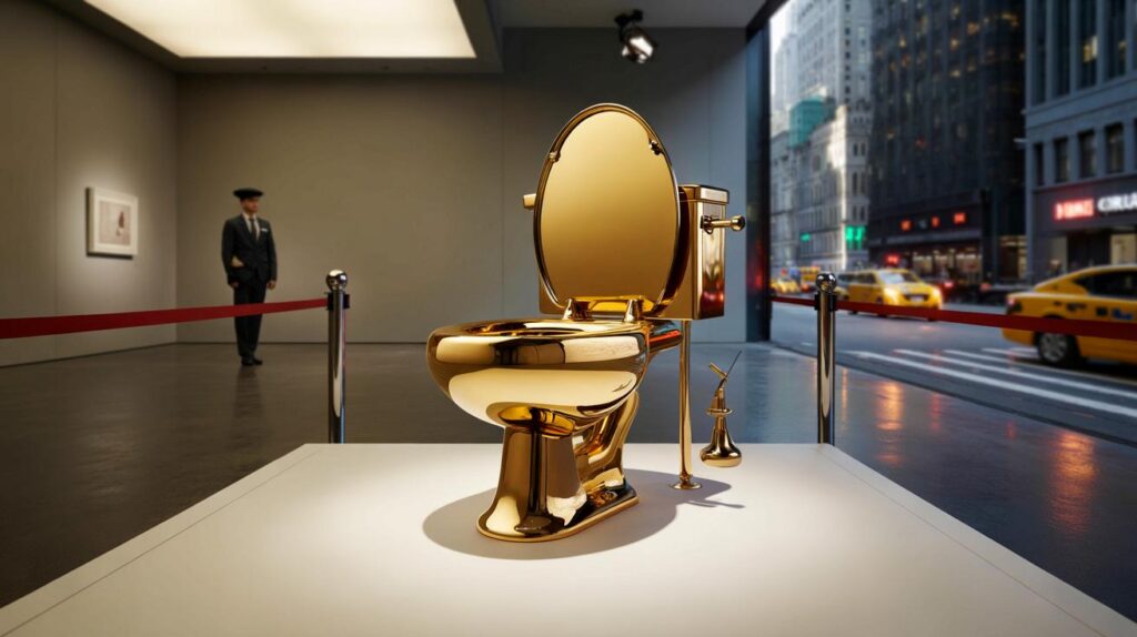 Um vaso de ouro de 18 quilates por US$ 10 mi vai a leilão: você usaria a peça de Cattelan?