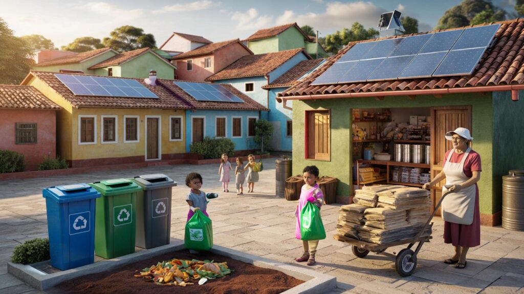 Um vilarejo no interior de São Paulo virou referência em reciclagem e energia solar